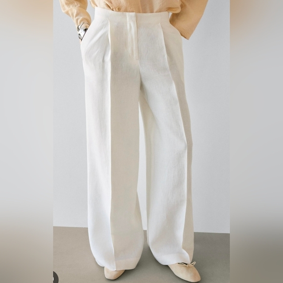 Zara Denim - Zara Linen Pants XS Beige – NWT, Lightweight, Side Pockets Higt Weist